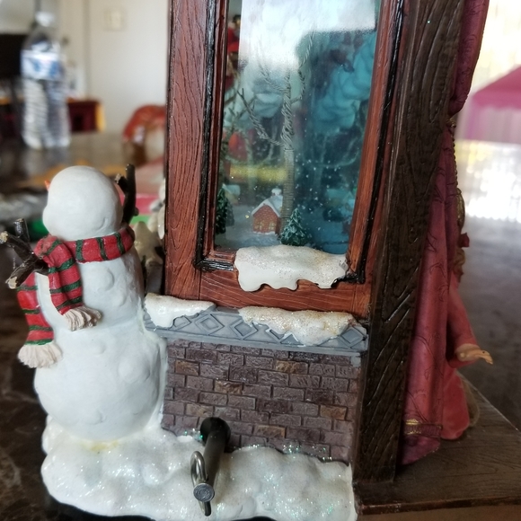 Vintage Christmas lights 3d 2 sided window decor snow glass display musical - Picture 5 of 16